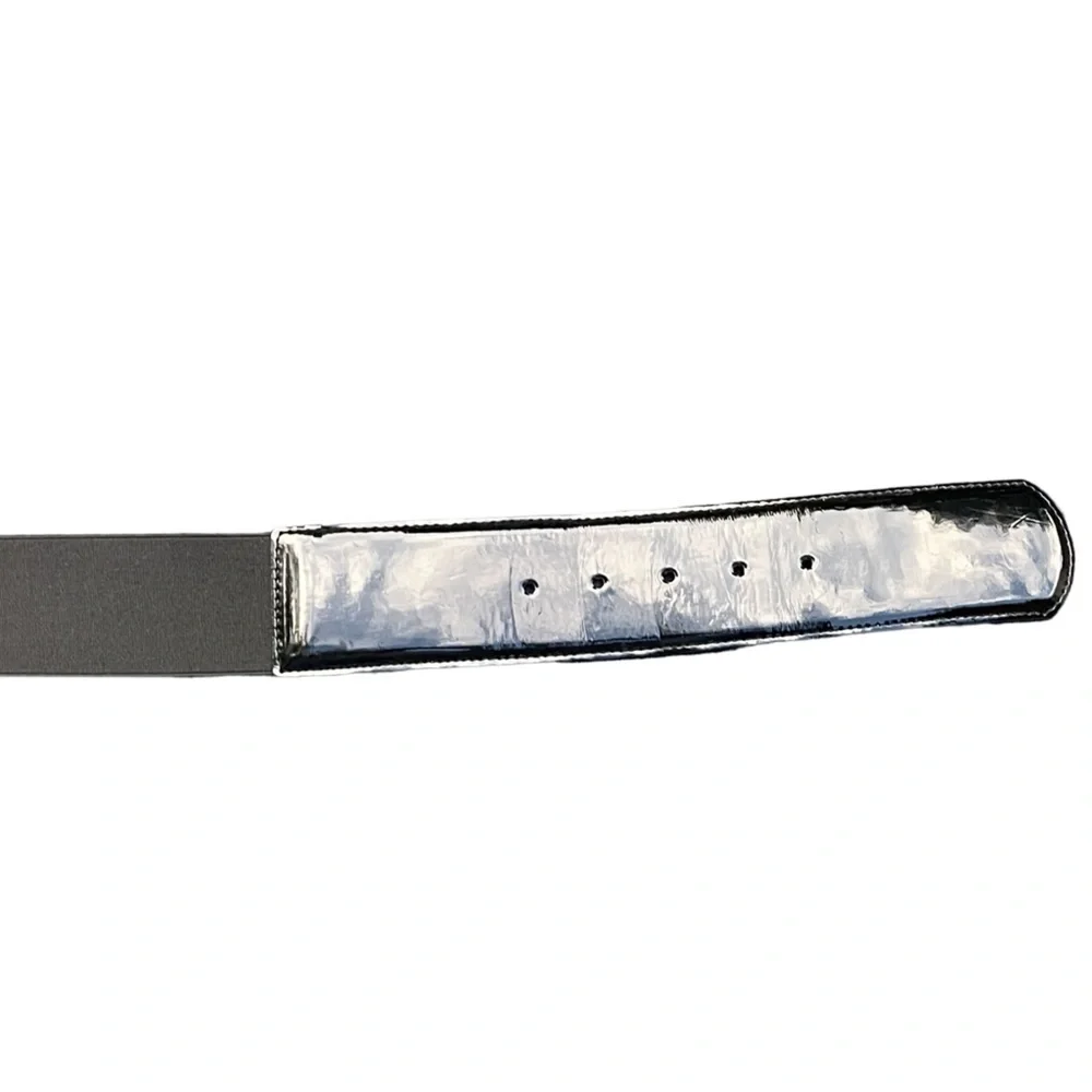 🔥🖤White House|Black Market black patent leather & elastic stretch belt size S